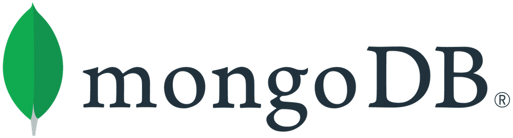 Логотип MongoDB с зеленым листом слева от названия бренда («mongoDB»).