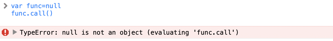 Сообщение об ошибке «TypeError: null is not a object», отображаемое на красном фоне рядом с красным значком восклицательного знака.