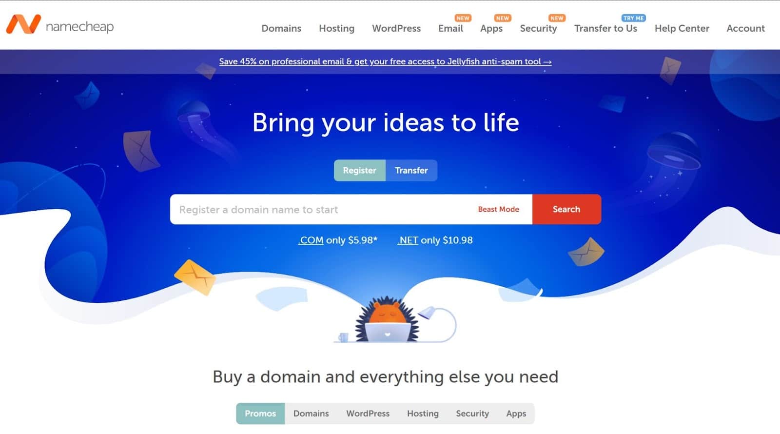 Beranda NameCheap.com