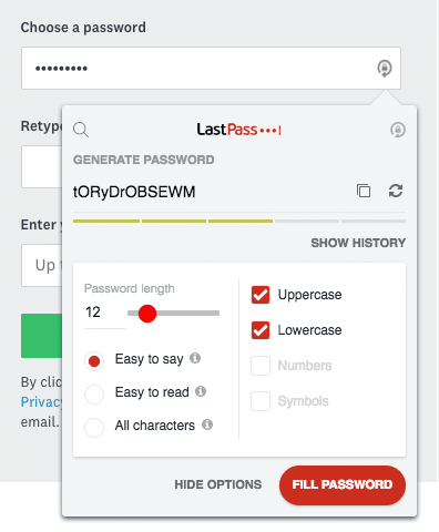 Генератор паролей LastPass