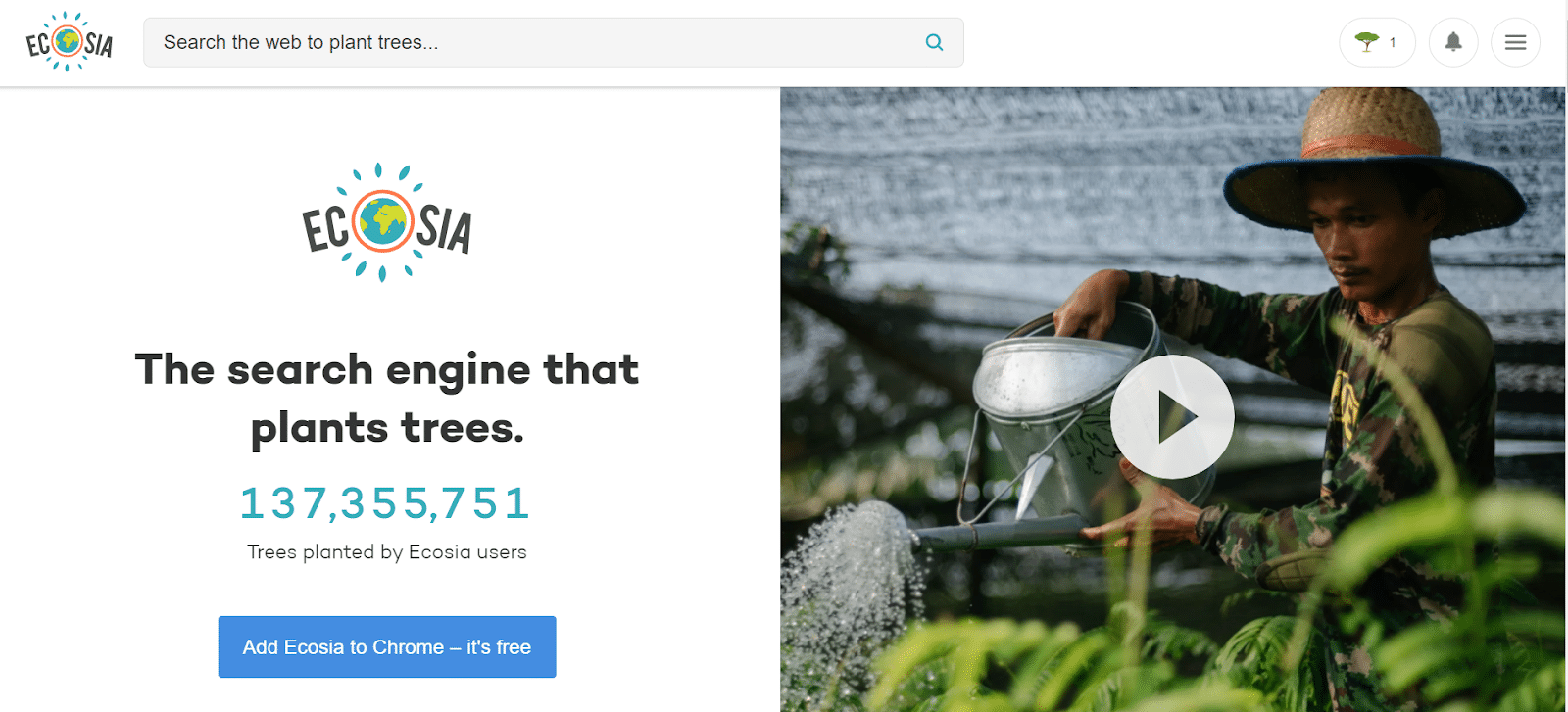 Ecosia, экологически чистая поисковая система