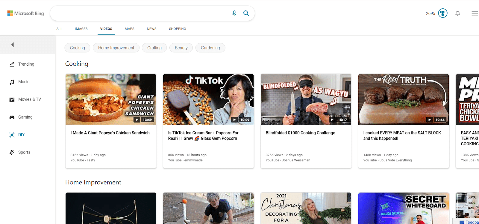 Bing поисковик видео