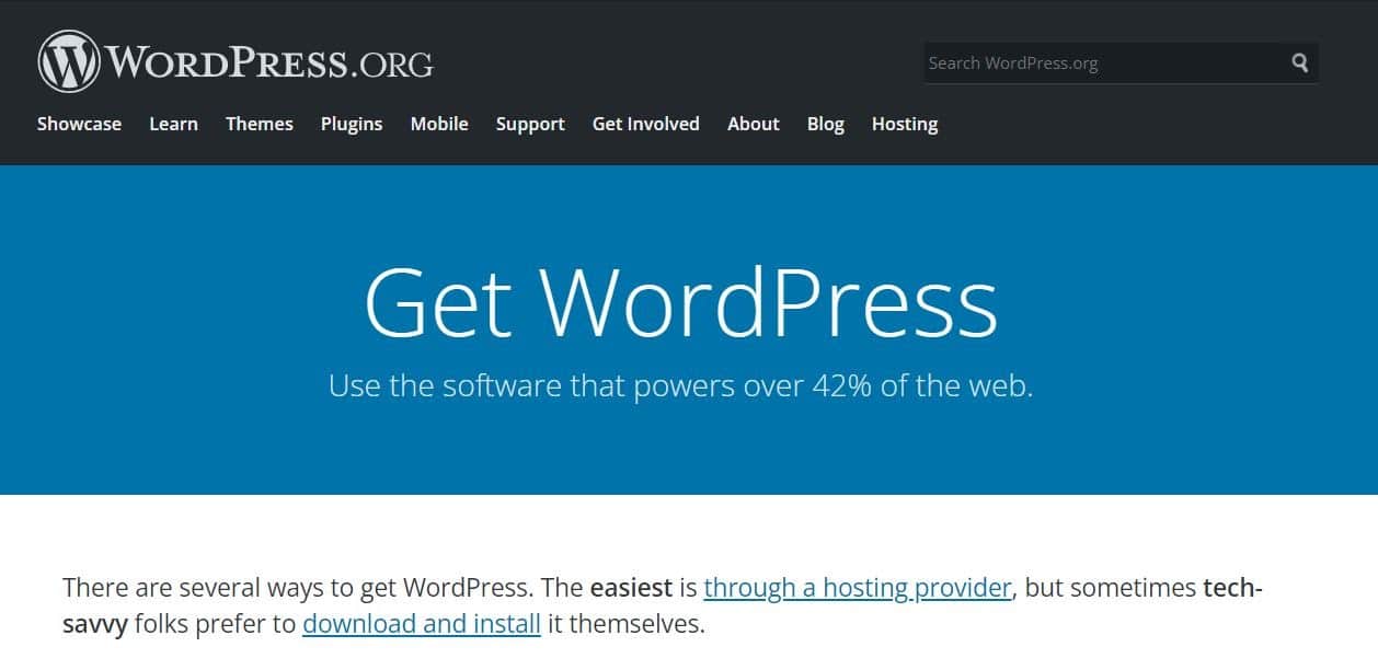 Домашняя страница WordPress.org