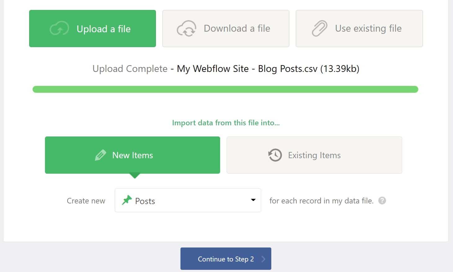 Импорт сообщений блога из Webflow