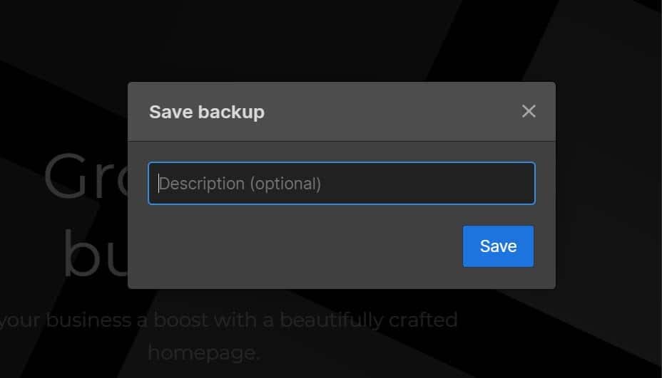 Сохранение резервной копии в Webflow