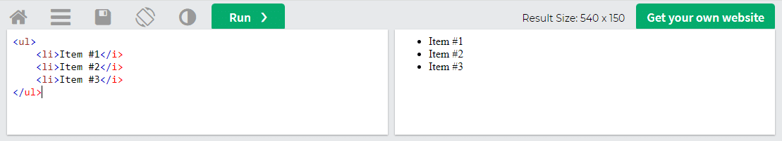 รายการแยกประเภทใน HTML