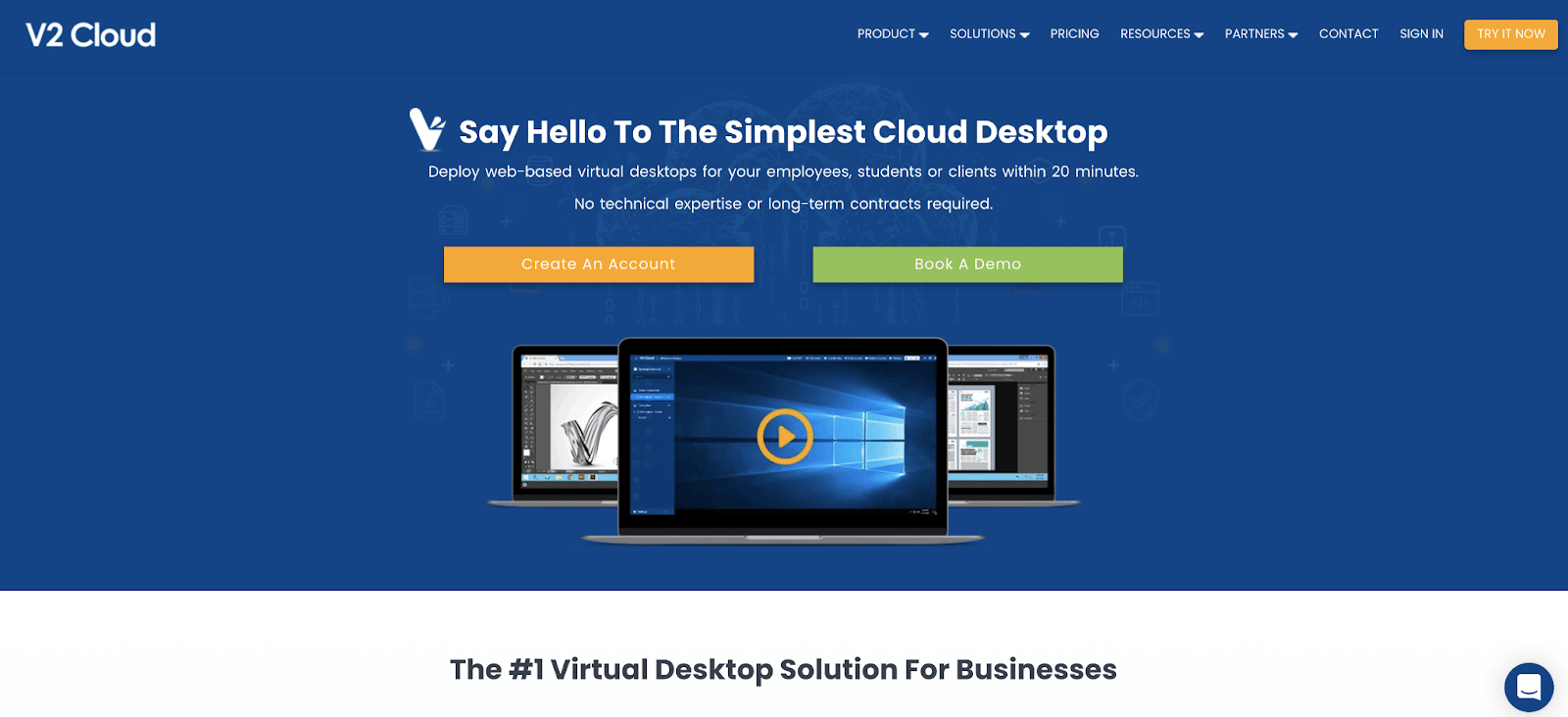 หน้าแรกของเว็บไซต์ V2 Cloud