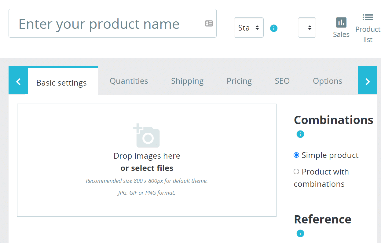 Редактор товаров PrestaShop