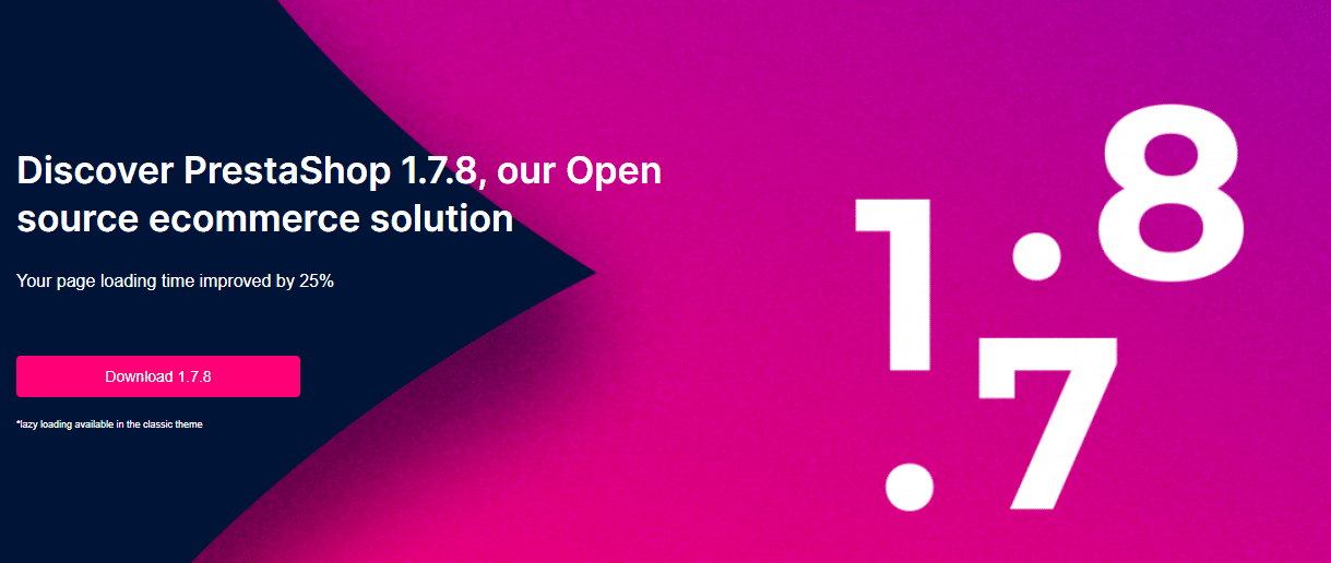 Страница загрузки PrestaShop