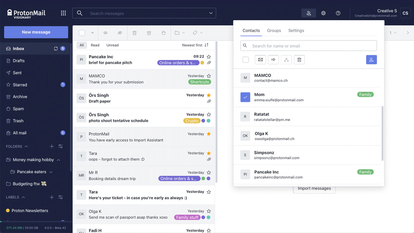 Skrzynka odbiorcza ProtonMail