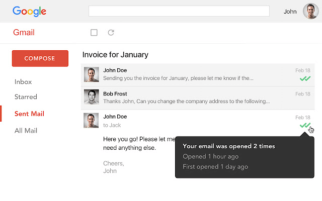 Tangkapan layar dari Gmail