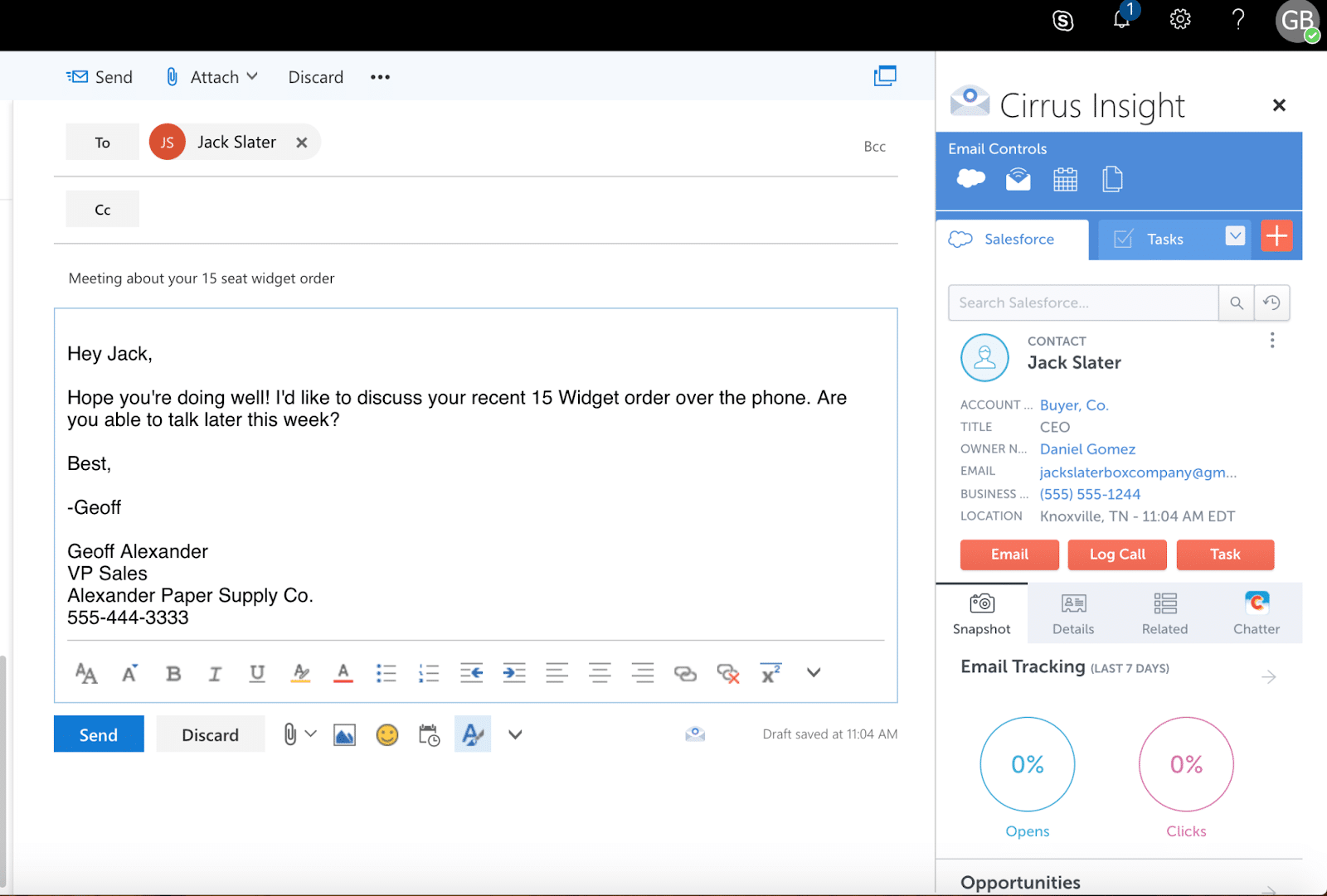 Pelacakan email Cirrus Insight