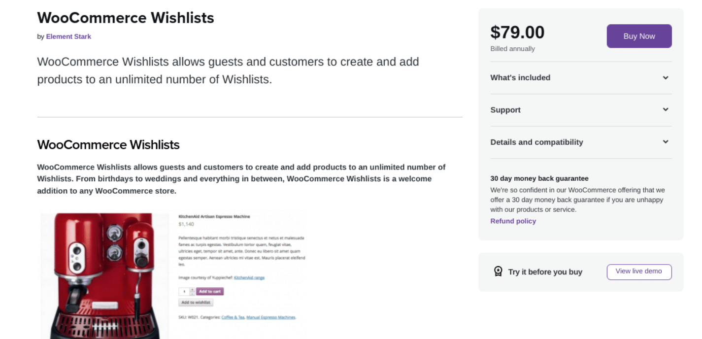 Плагин списков желаний WooCommerce