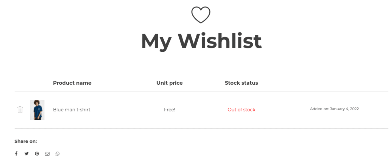 Список желаний WooCommerce