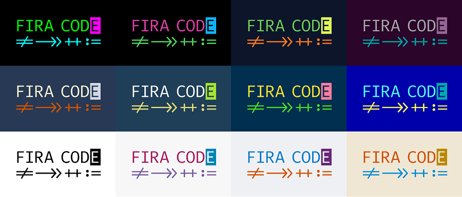 Стили шрифтов Fira Code