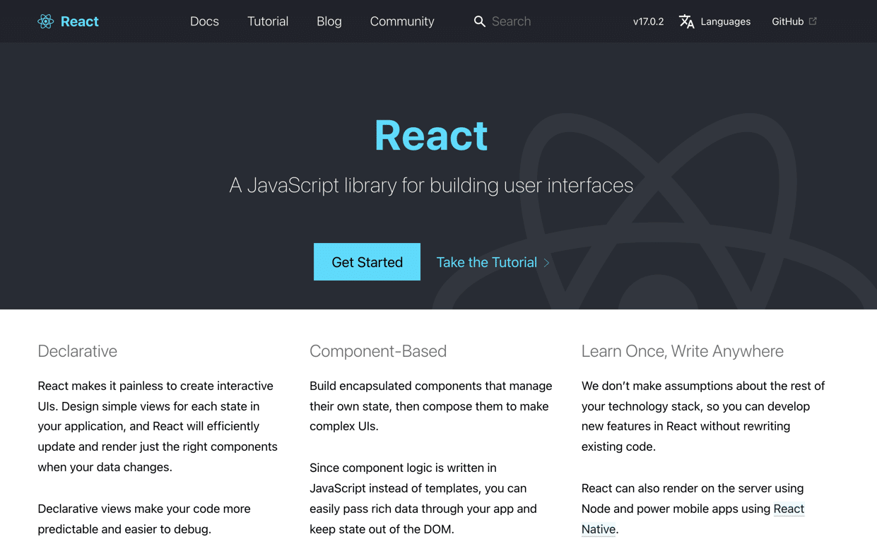 เฟรมเวิร์กส่วนหน้าเช่น React.js มักจะเบลอเส้นแบ่งระหว่างเฟรมเวิร์กและไลบรารี โดยมองว่าเฟรมเวิร์กส่วนใหญ่มีไลบรารีรวมอยู่ด้วยอย่างไร