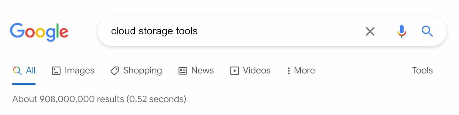 Результаты поиска Google "инструменты облачного хранения"