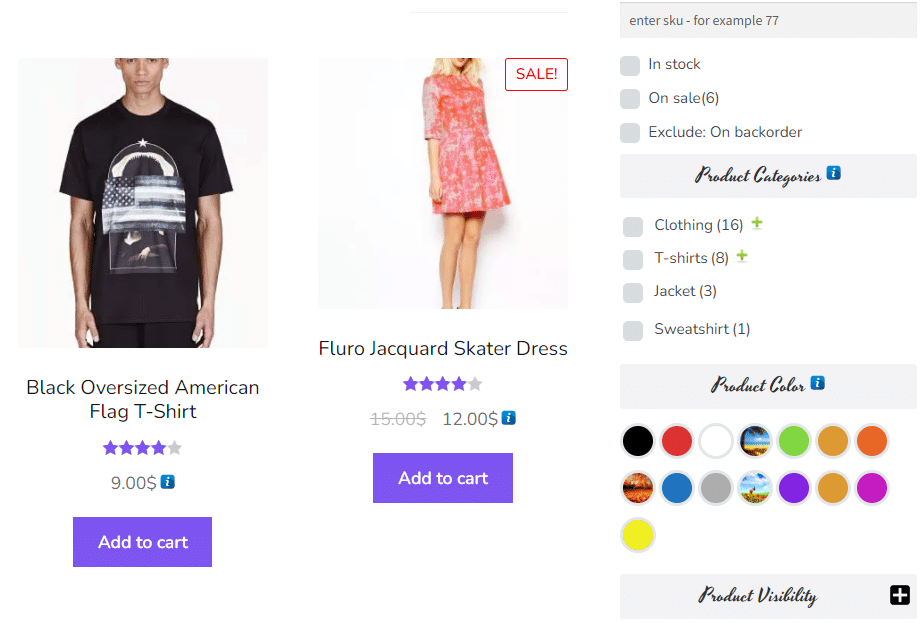 WOOF — Фильтр товаров для WooCommerce в действии