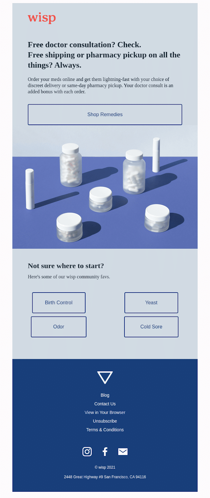 Un exemplu de e-mail de branding personal de la Wisp