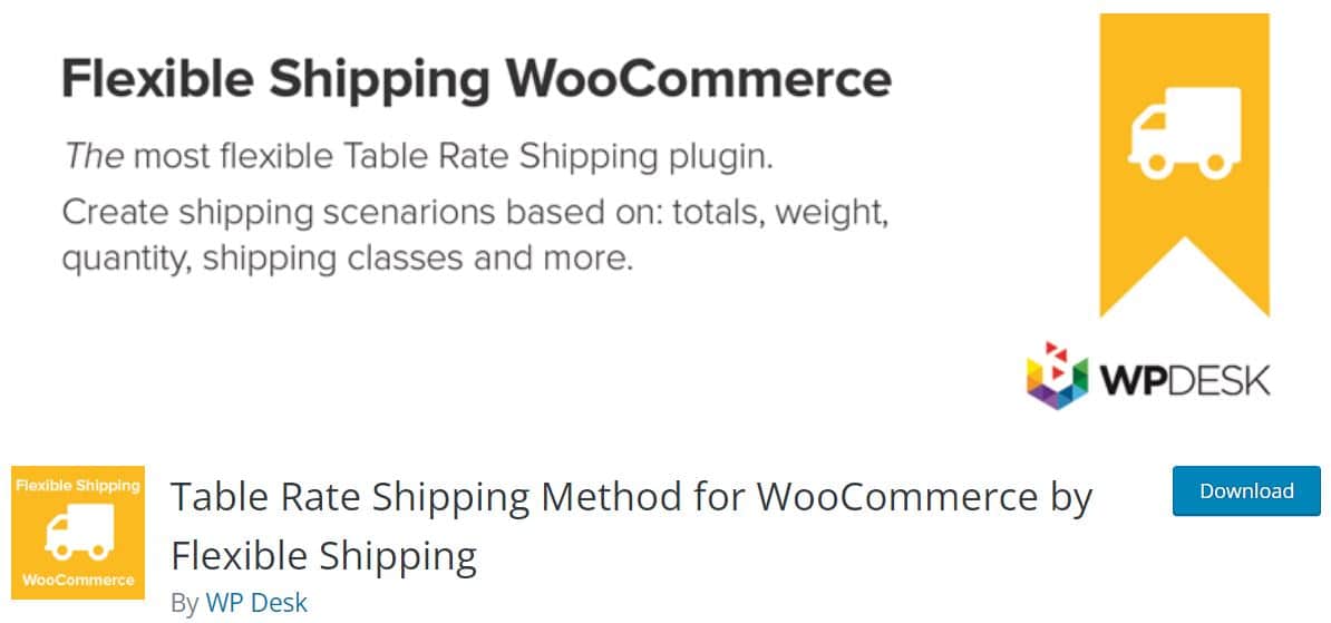 Flexible Shipping 플러그인에 의한 가능한 요금 배송 방법