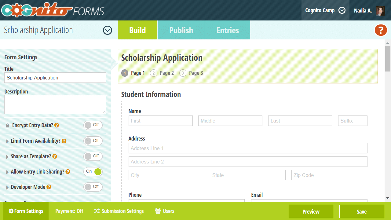 Generator de formulare Cognito Forms