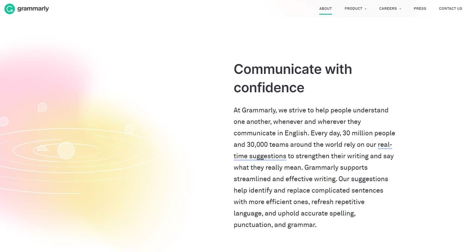 Grammarly 정보 페이지