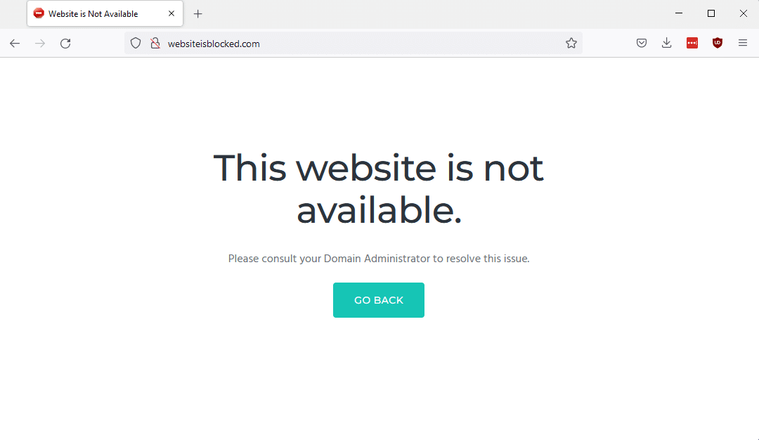 Engellenen bir web sitesinin ekran görüntüsü