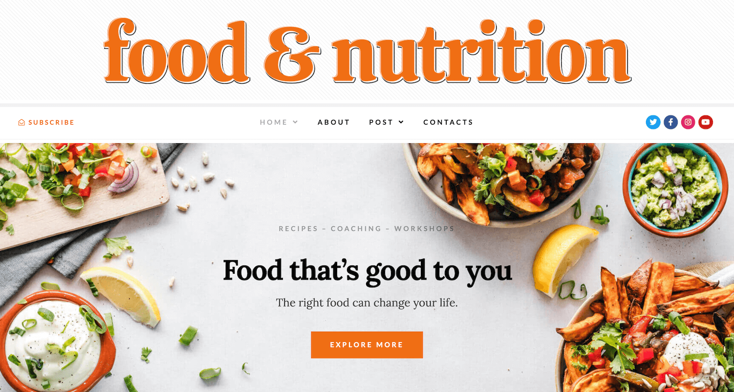 Șablon alimentație și nutriție