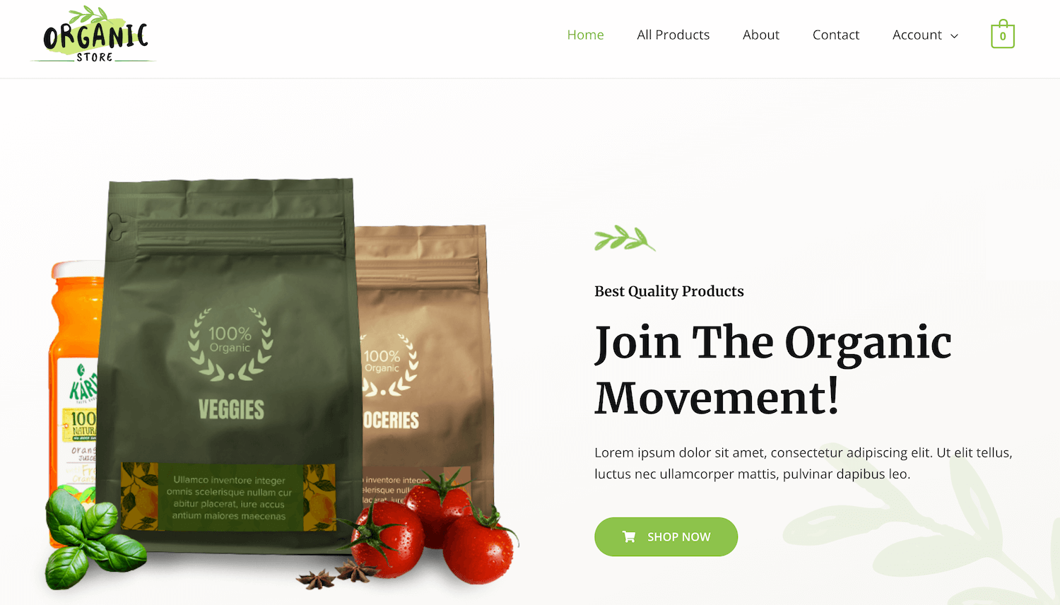 Șablon de magazin organic