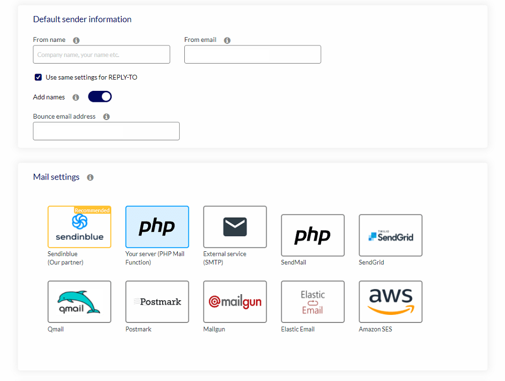 acymailing-Mail-Einstellungen