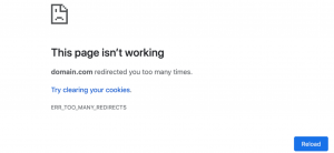 err too many redirects error on chrome