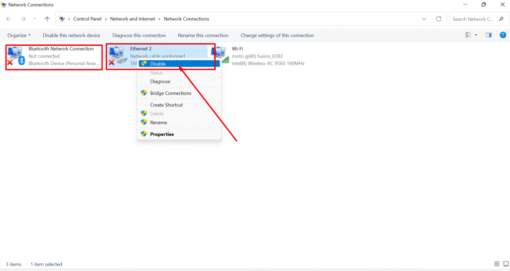 Windows Network Connections