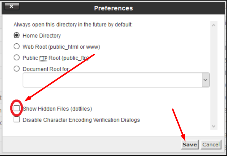 unhide htaccess file