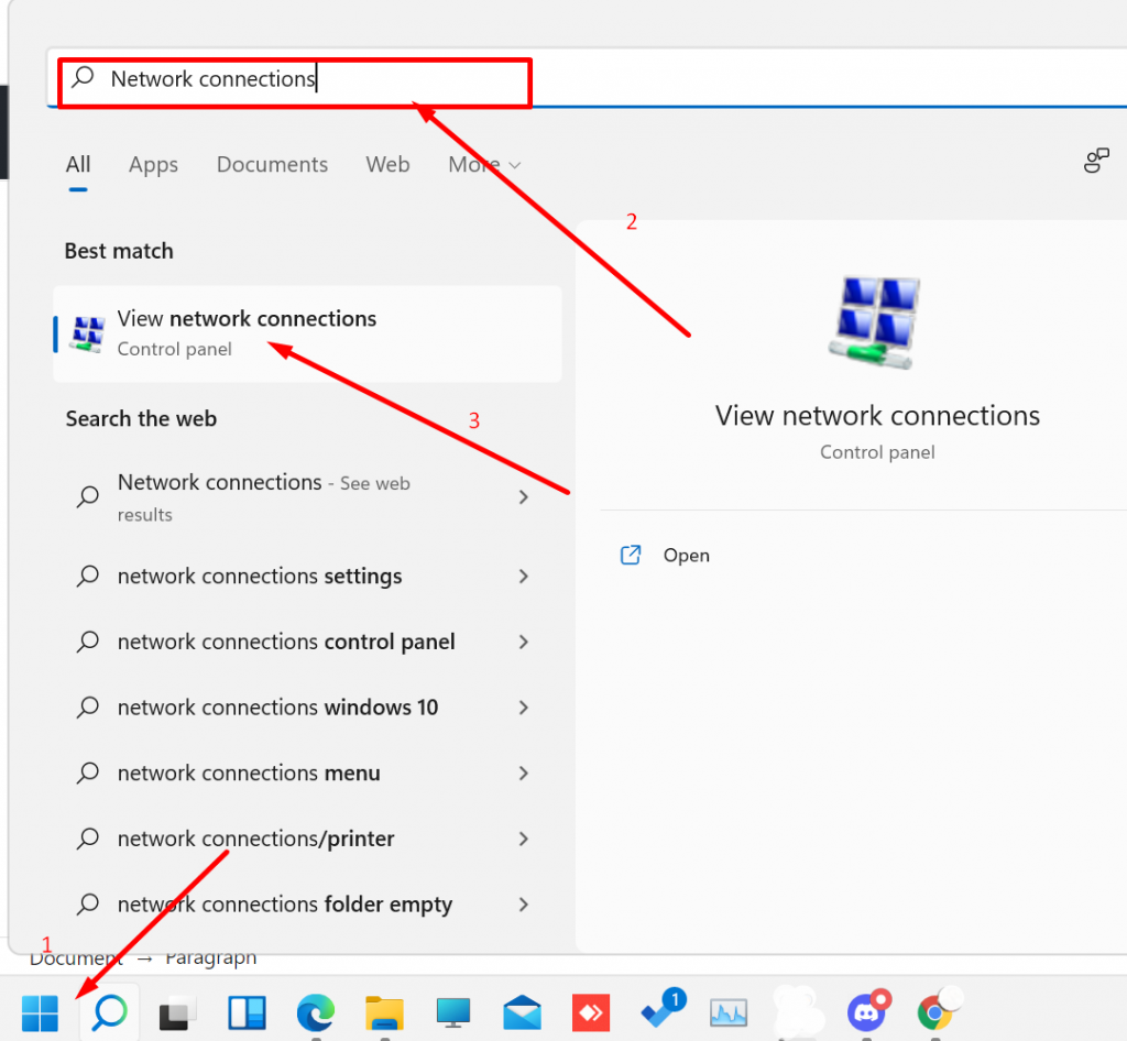 Windows Network connections