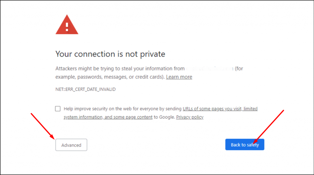 NET::ERR_CERT_DATE_INVALID error in Chrome