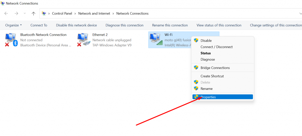 Network Connection Properties