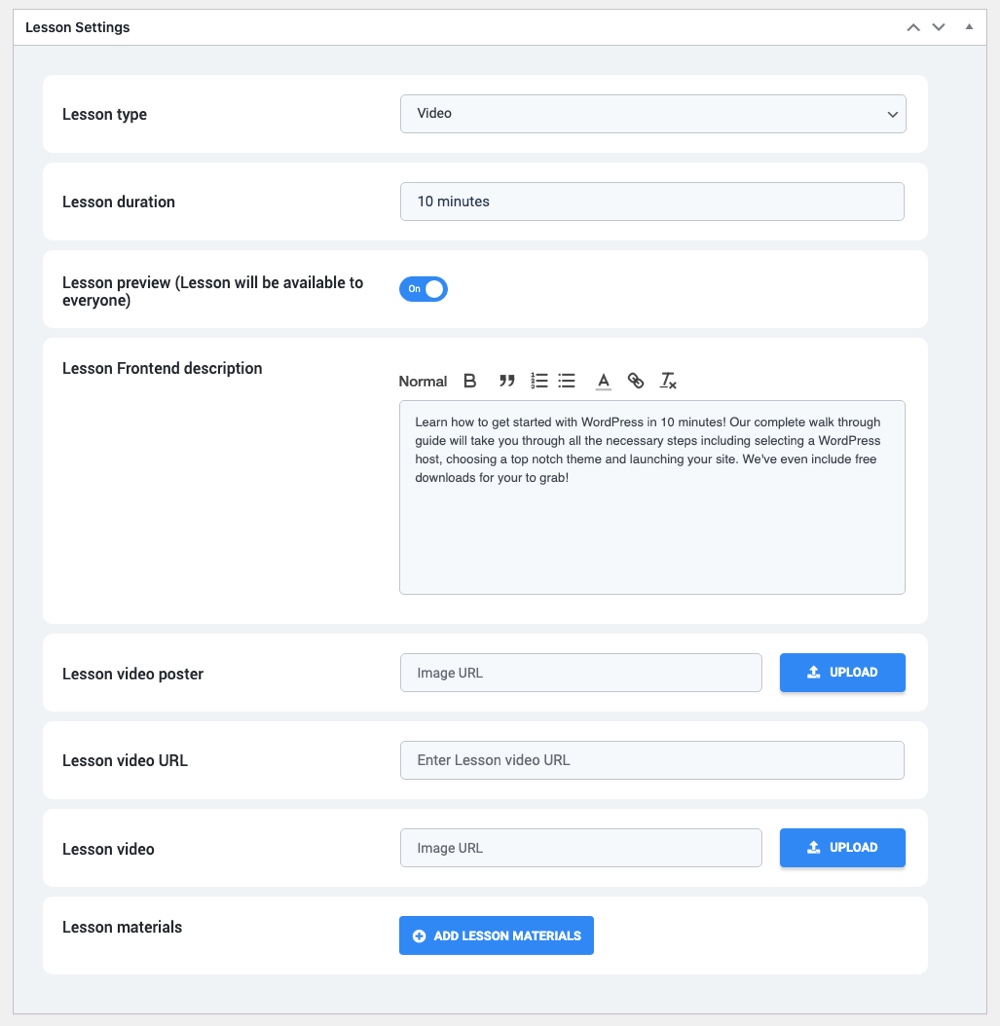 MasterStudy LMS-Unterrichtserstellung