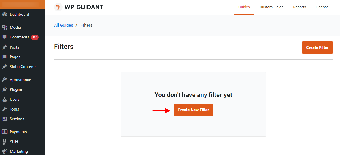Erstellen Sie einen neuen WP-Leitfadenfilter