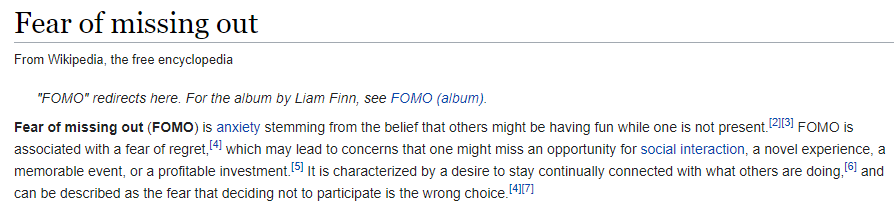 Definición de FOMO
