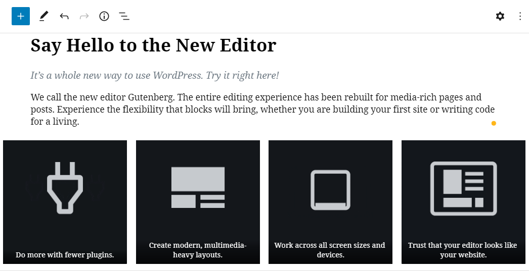 ตัวแก้ไขบล็อก wordpress ใหม่ของกูเทนเบิร์ก
