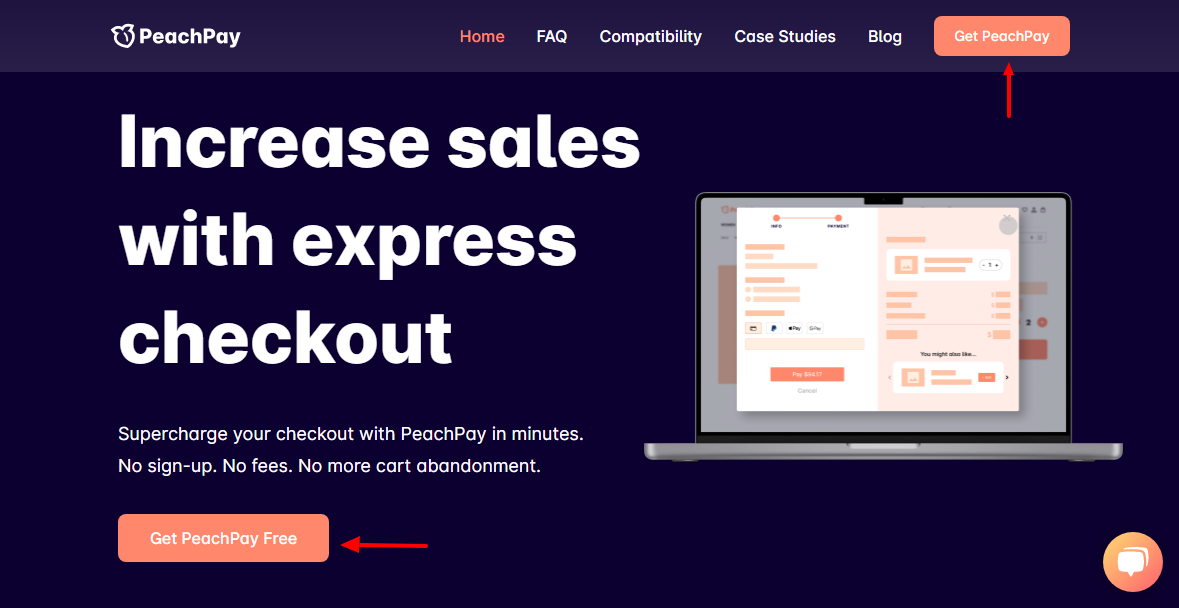 peachpay para woocommerce checkout com um clique
