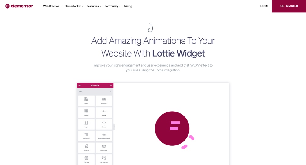 Elementor Pro - Widget Lottie