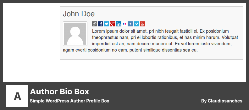 ปลั๊กอินผู้แต่ง Bio Box - Simple WordPress Author Profile Box