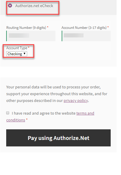 Authorize.net integrazione woocommerce
