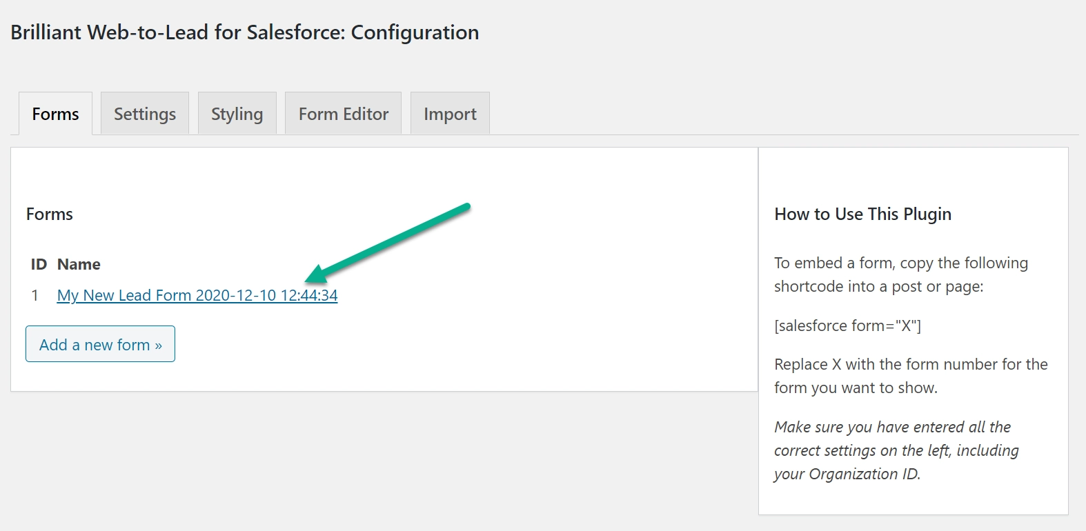 แบบฟอร์มโอกาสในการขายใหม่สำหรับการรวม WordPress Salesforce