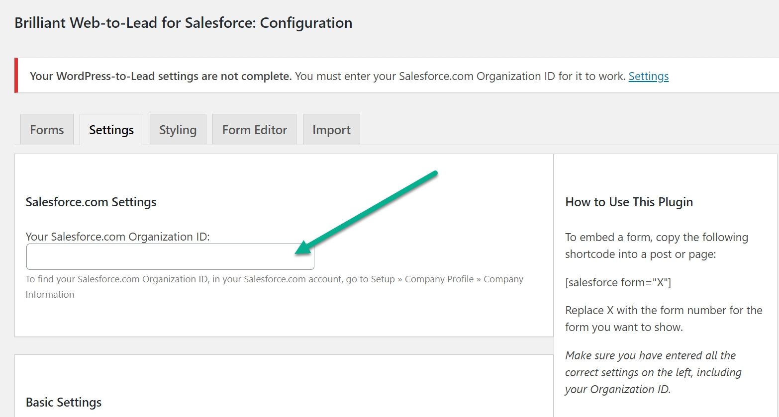 ค้นหา ID สำหรับการผสานรวม WordPress Salesforce
