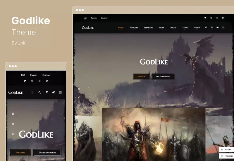 Godlike Theme - سمة لعبة لـ WordPress