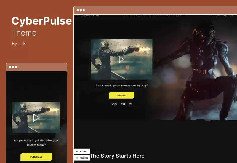 موضوع CyberPulse - سمة الألعاب الإلكترونية للألعاب لـ WordPress