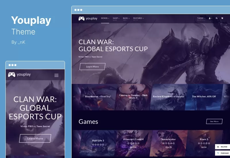 Youplay Theme - موضوع الألعاب وورد