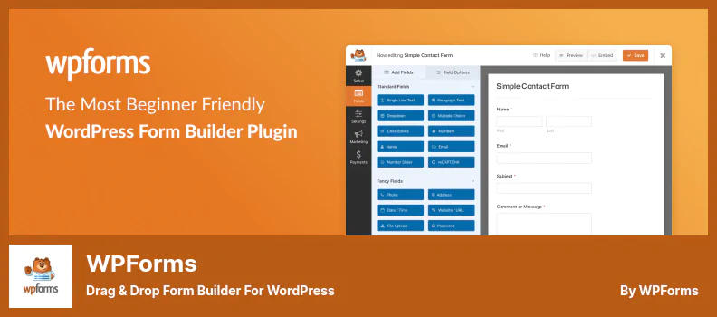 WPForms Plugin - سحب وإفلات منشئ النماذج لـ WordPress